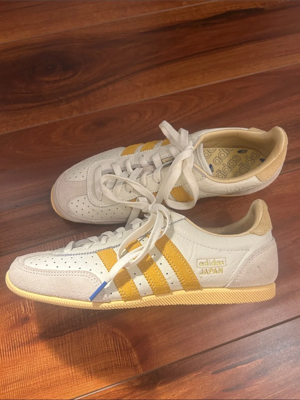 adidas White and Yellow Retro Style Sneakers